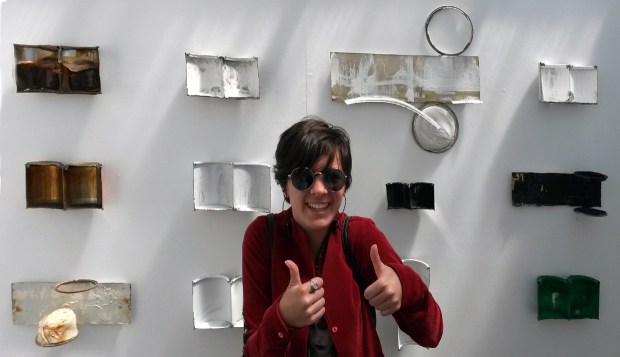 a very enthusiastic visitor for Museum of Paint-can Surgery